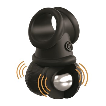 KingCock Elite The Crown Jewels Vibrating Swinging Balls - Showing Inside and Vibrating