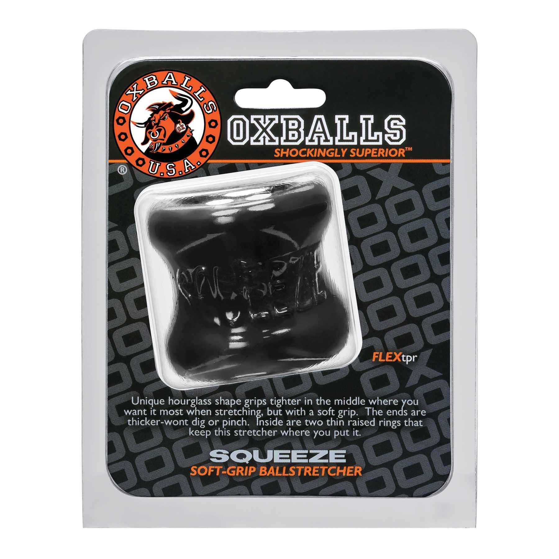 Squeeze Soft-Grip Ball Stretcher black front packaging