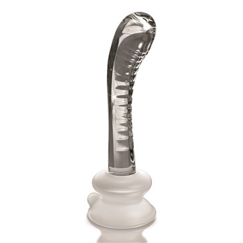 Icicles Clear Glass G-Spot Dildo With Suction Cup - Product Shot #1