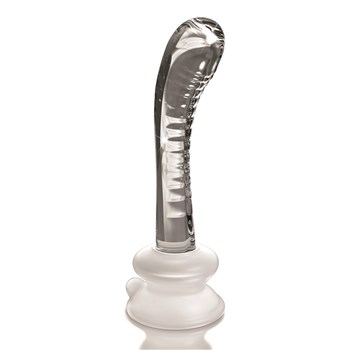 Icicles Clear Glass G-Spot Dildo With Suction Cup - Product Shot #2
