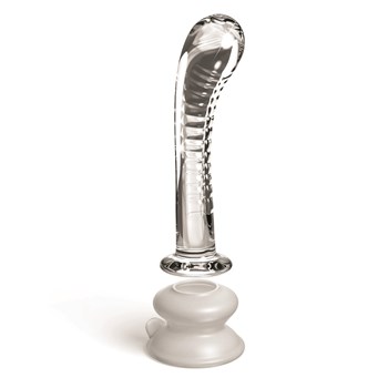 Icicles Clear Glass G-Spot Dildo With Suction Cup - Product Shot #3