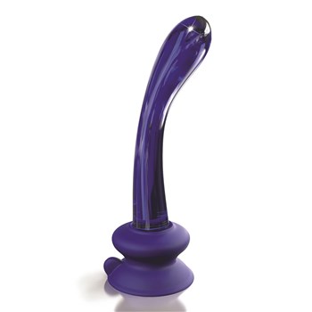 Icicles Blue Glass G-Spot Dildo With Suction Cup - Product Shot #1