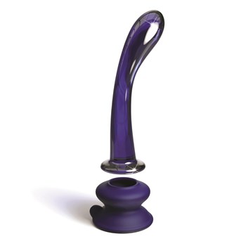 Icicles Blue Glass G-Spot Dildo With Suction Cup - Product Shot #3