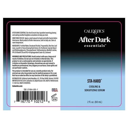 G555 After Dark Essentials Sta-hard label