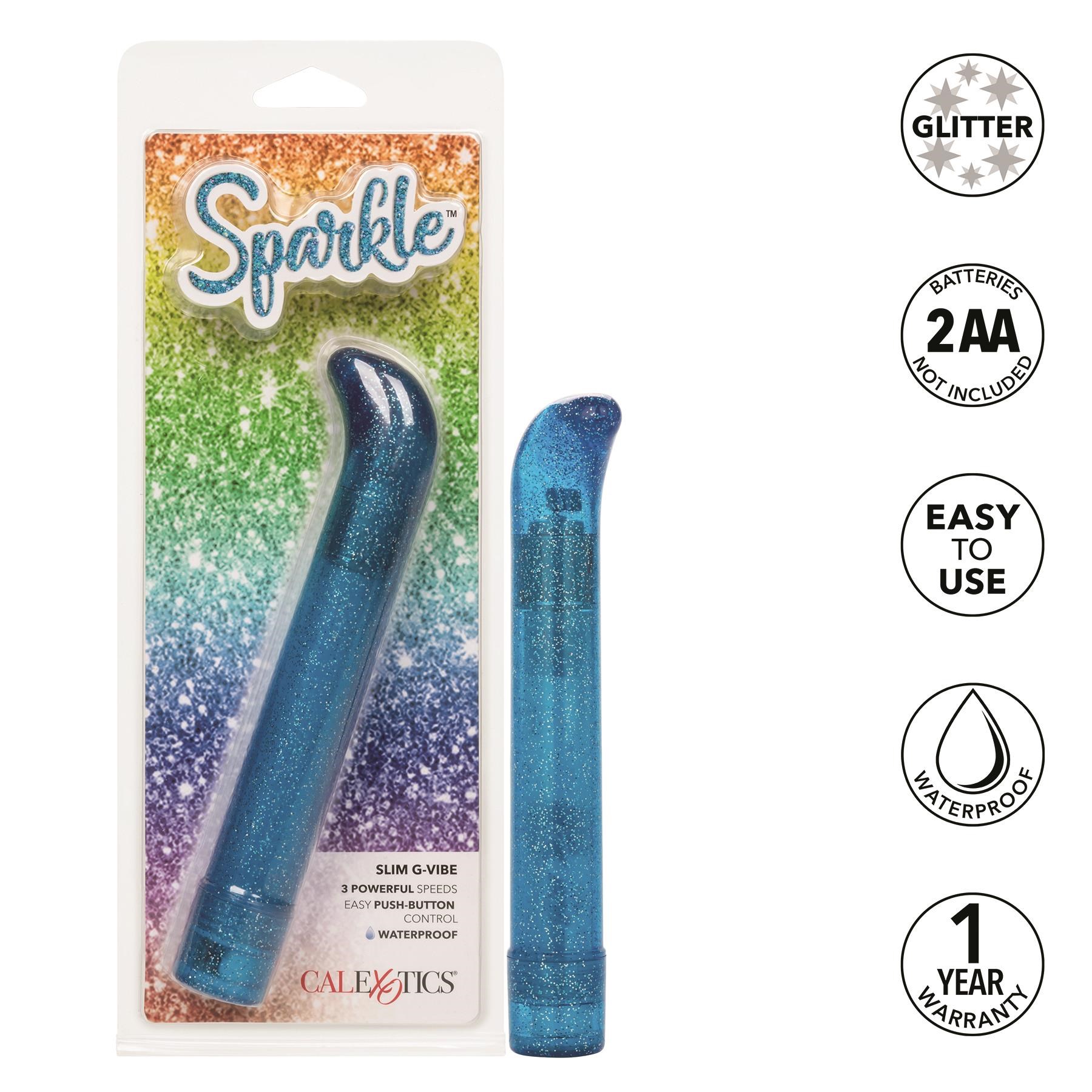 Sparkle Slim G Vibrator - Product, Packaging, and Features