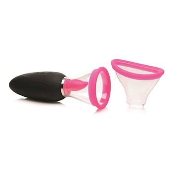 Shegasm Lickgasm Mini Pussy Pump - Product Shot With Both Cup Sizes #2