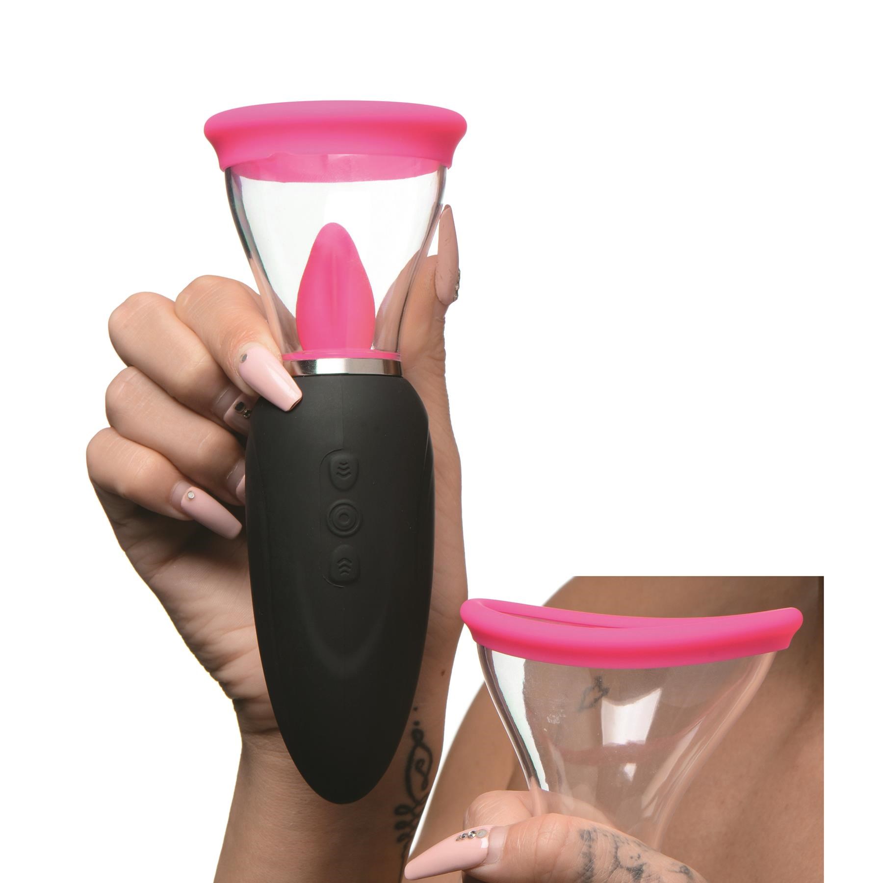 Shegasm Lickgasm Mini Pussy Pump - Hand Shot to Show Size