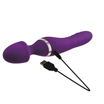 Adam & Eve Dual End Twirling Wand Massager - Showing Where Charging Cable is Inserted