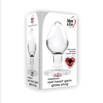 Red Heart Gem Glass Plug medium box packaging