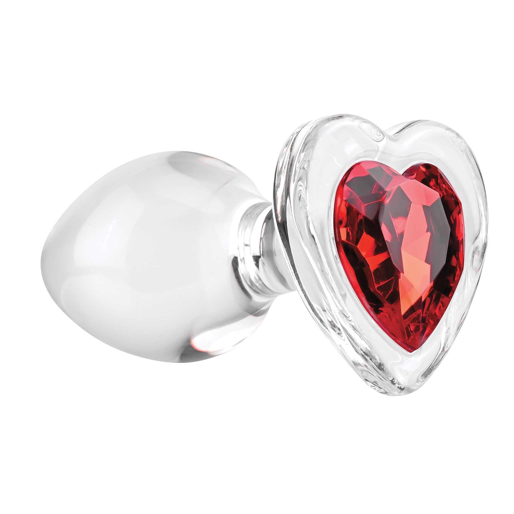 Red Heart Gem Glass Plug medium image 3