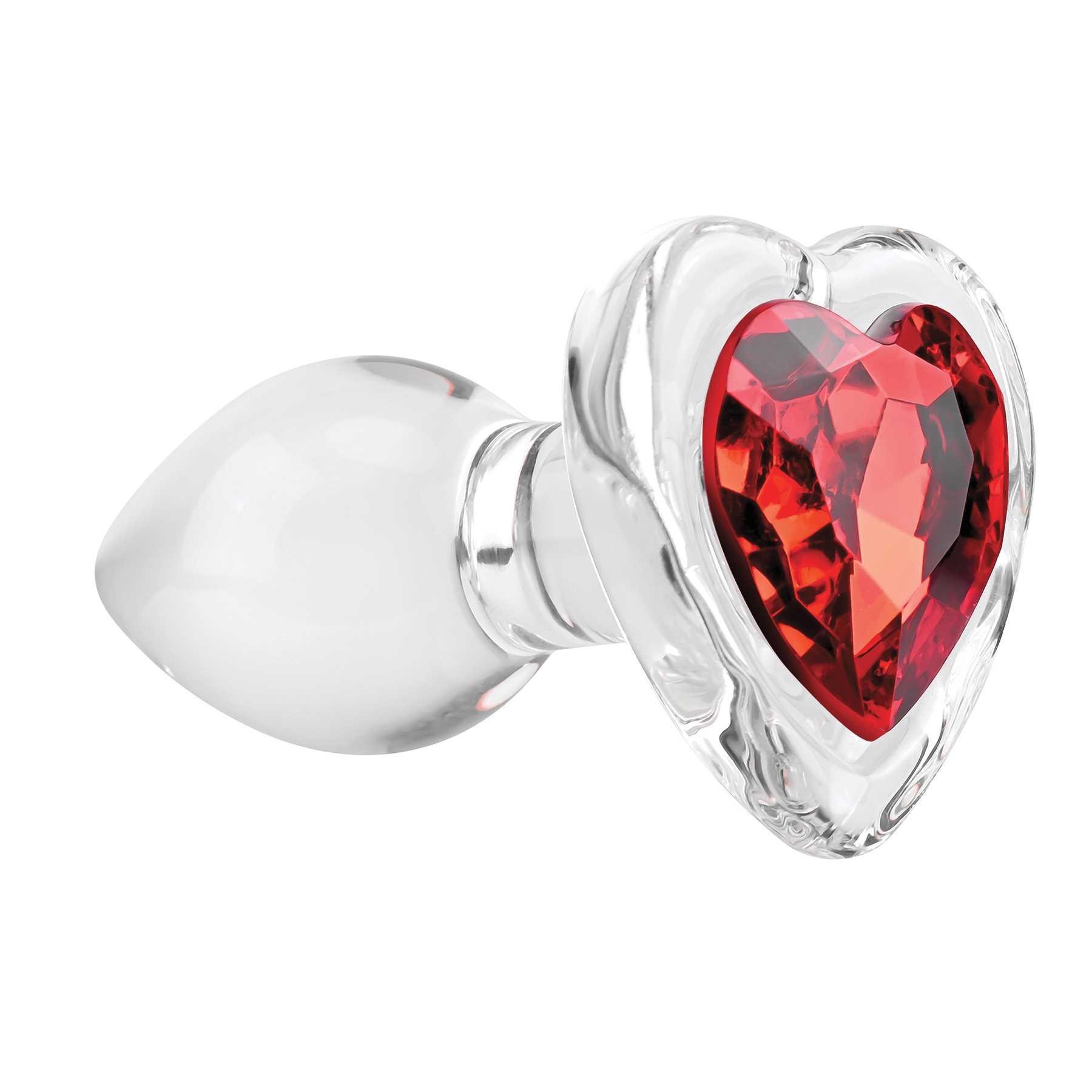 Red Heart Gem Glass Plug small image 2