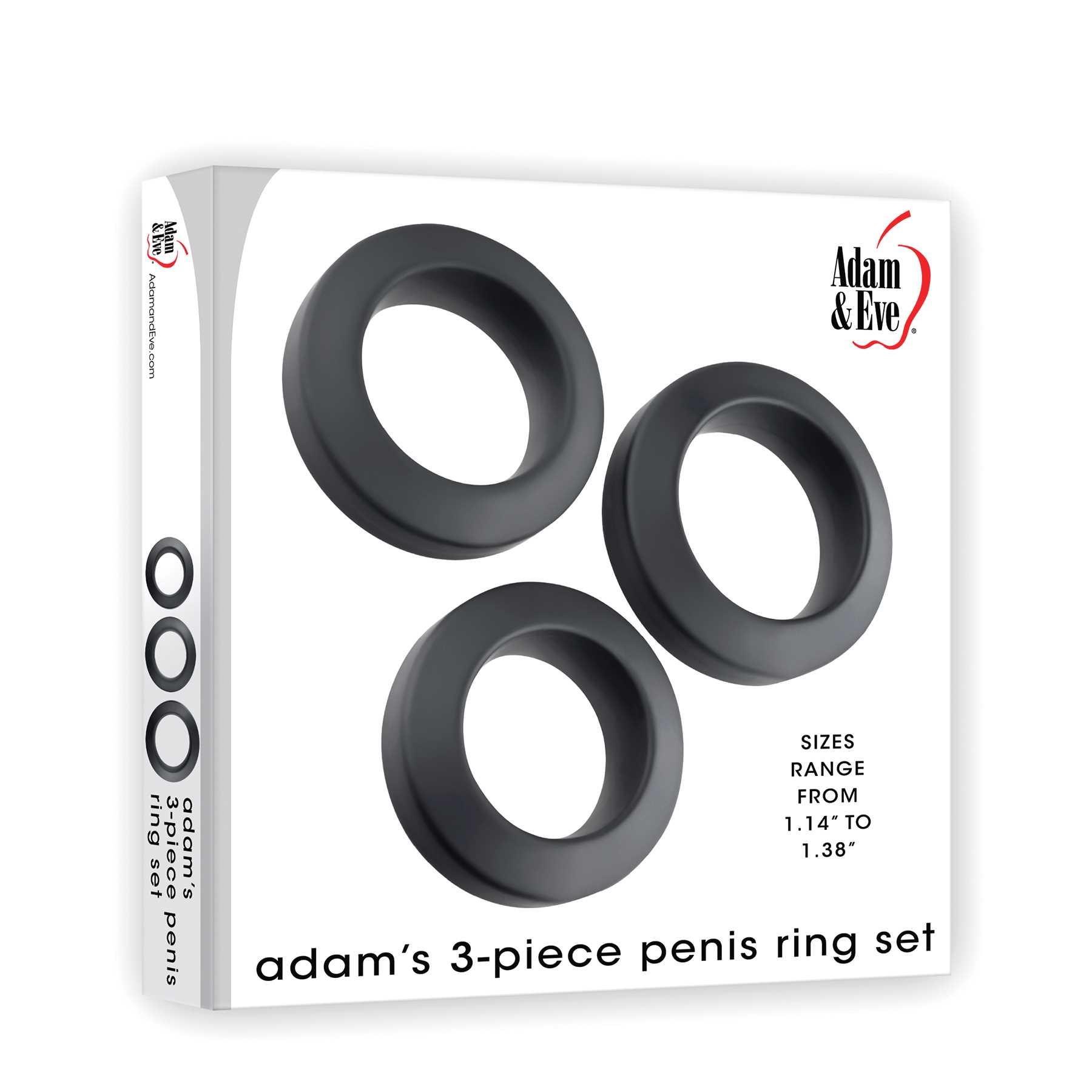 Adam's 3-Piece Penis Ring Set box packaging