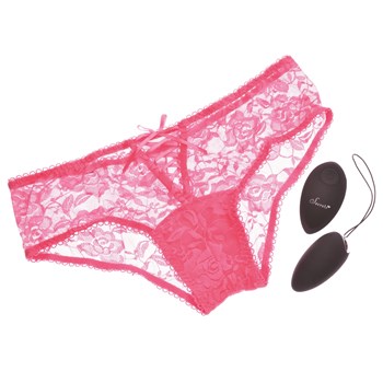 Secrets Low Rise Lace Panty And Rechargeable Love Bullet - Vibe, Remote and Panty - OS