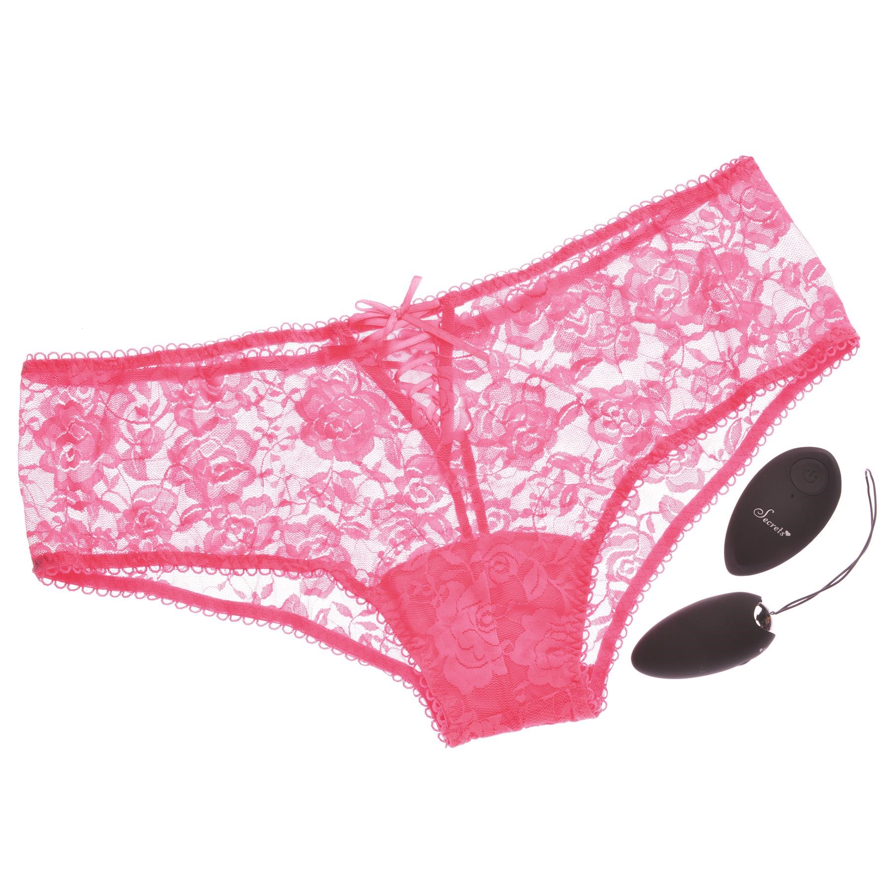 Secrets Low Rise Lace Panty And Rechargeable Love Bullet - Vibe, Remote and Panty - QS
