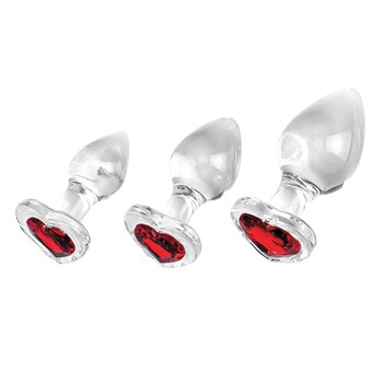 Red Heart Gem Glass Plug Set image 5