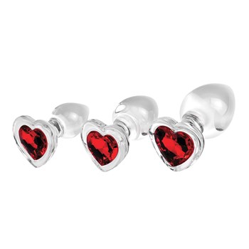 Red Heart Gem Glass Plug Set image 4