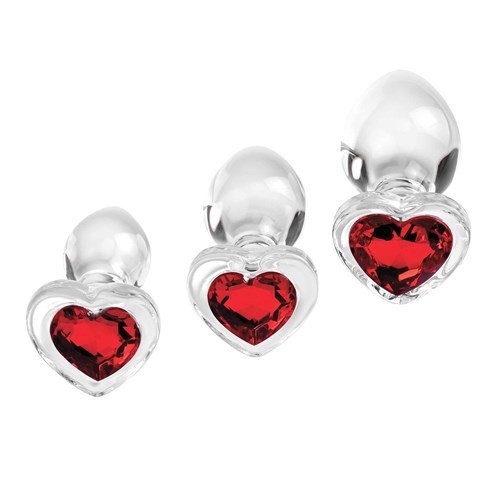 Red Heart Gem Glass Plug Set image 6