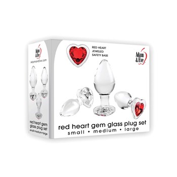 Red Heart Gem Glass Plug Set box packaging