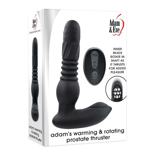 adam's warming & rotating prostate thruster box packaging