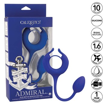 Admiral Plug & Play Weighted Cock Ring with feature listing