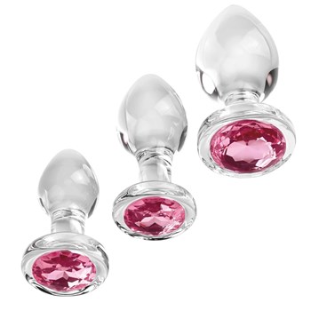 pink gem glass plug set image 1