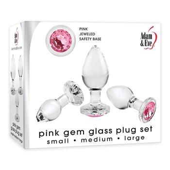 pink gem glass plug set box packaging