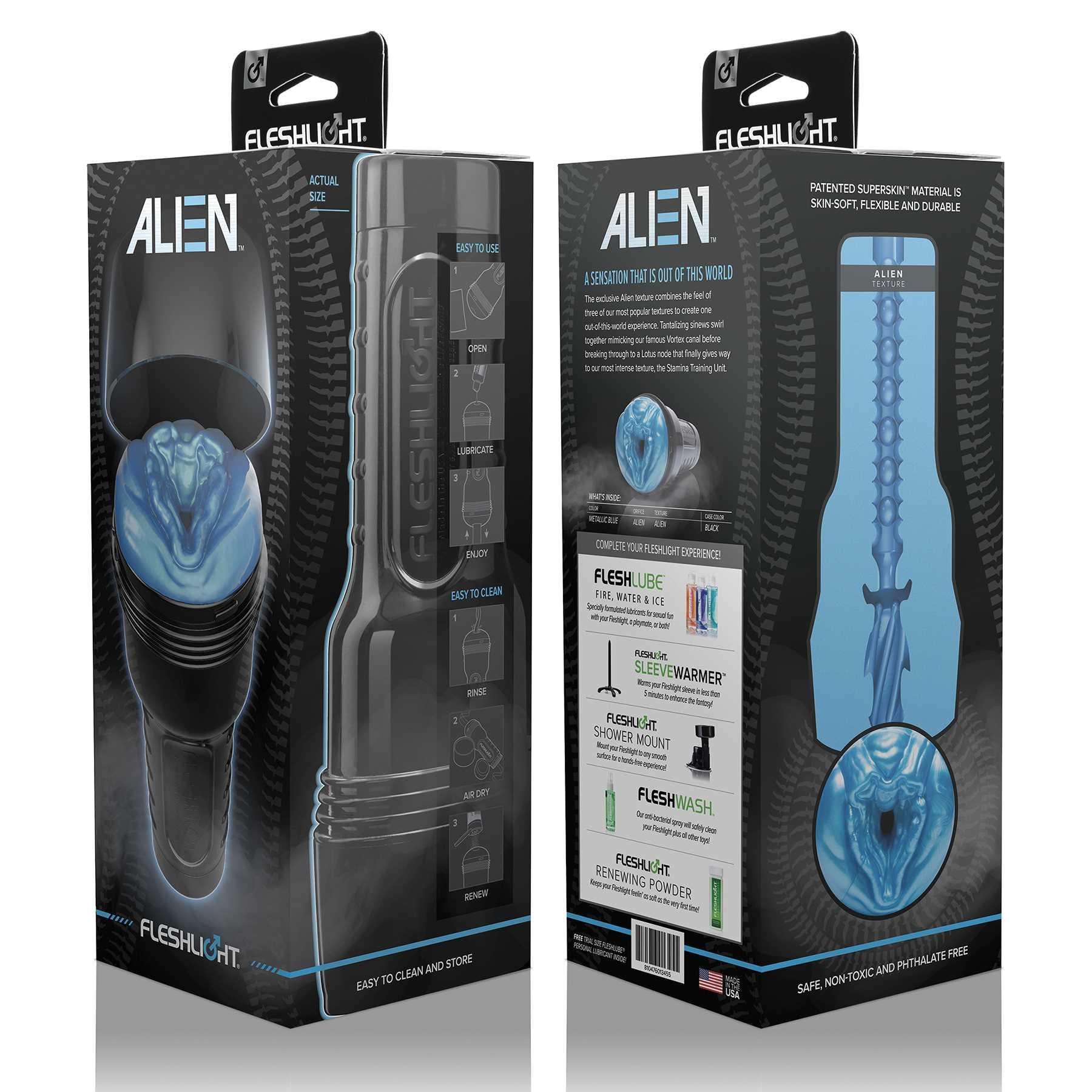 Fleshlight Alien product image front and back box packaging