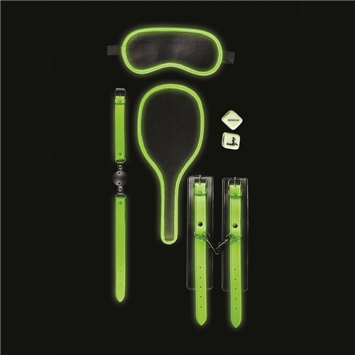 Ouch! Glow In The Dark Bondage Kit - All Components in the Dark