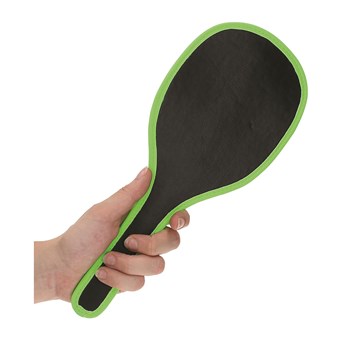 Ouch! Glow In The Dark Bondage Kit - Paddle Hand Shot