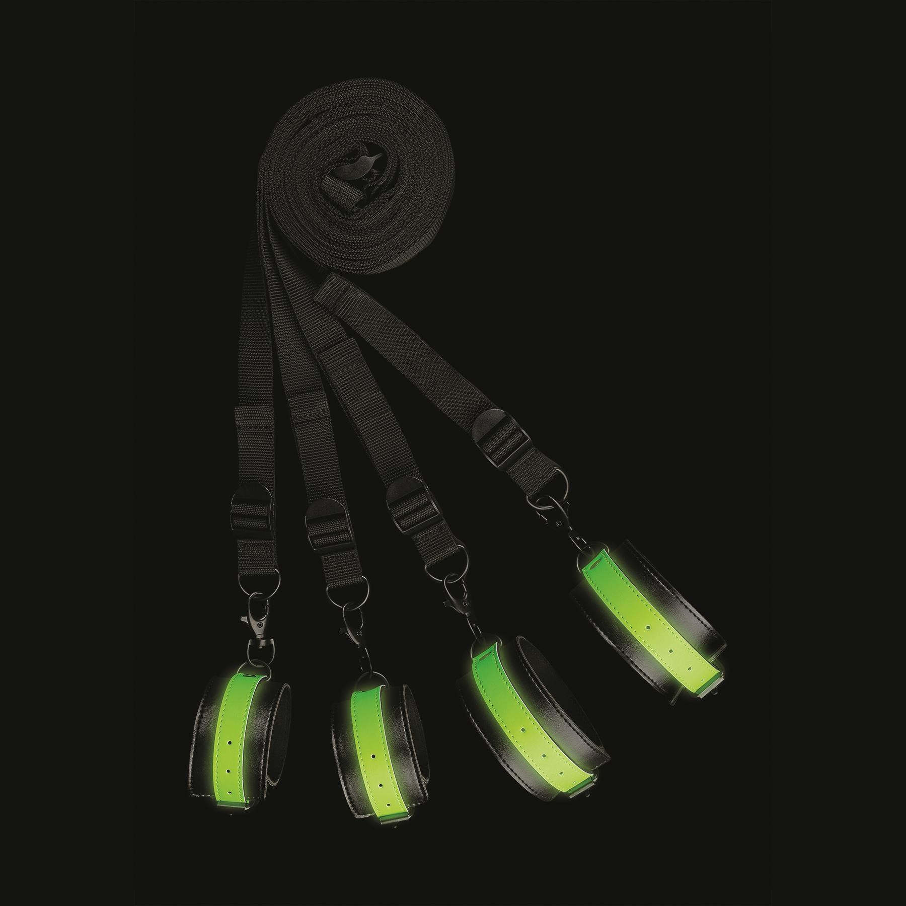 Ouch! Glow In The Dark Bed Bindings Restraint Kit - In The Dark