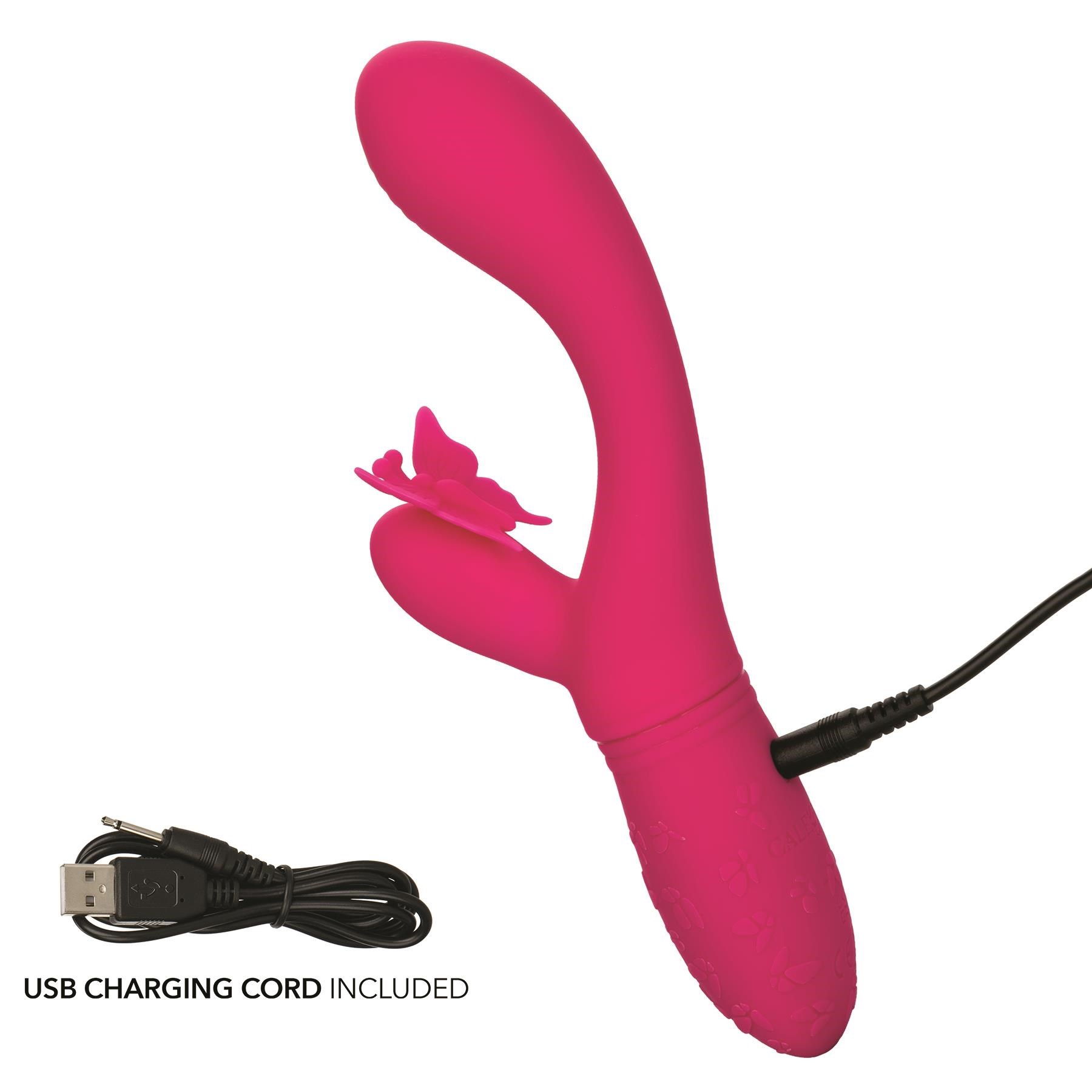 Butterfly Kiss Rechargeable Flutter - Showing Where Charging Cable is Placed - Pink