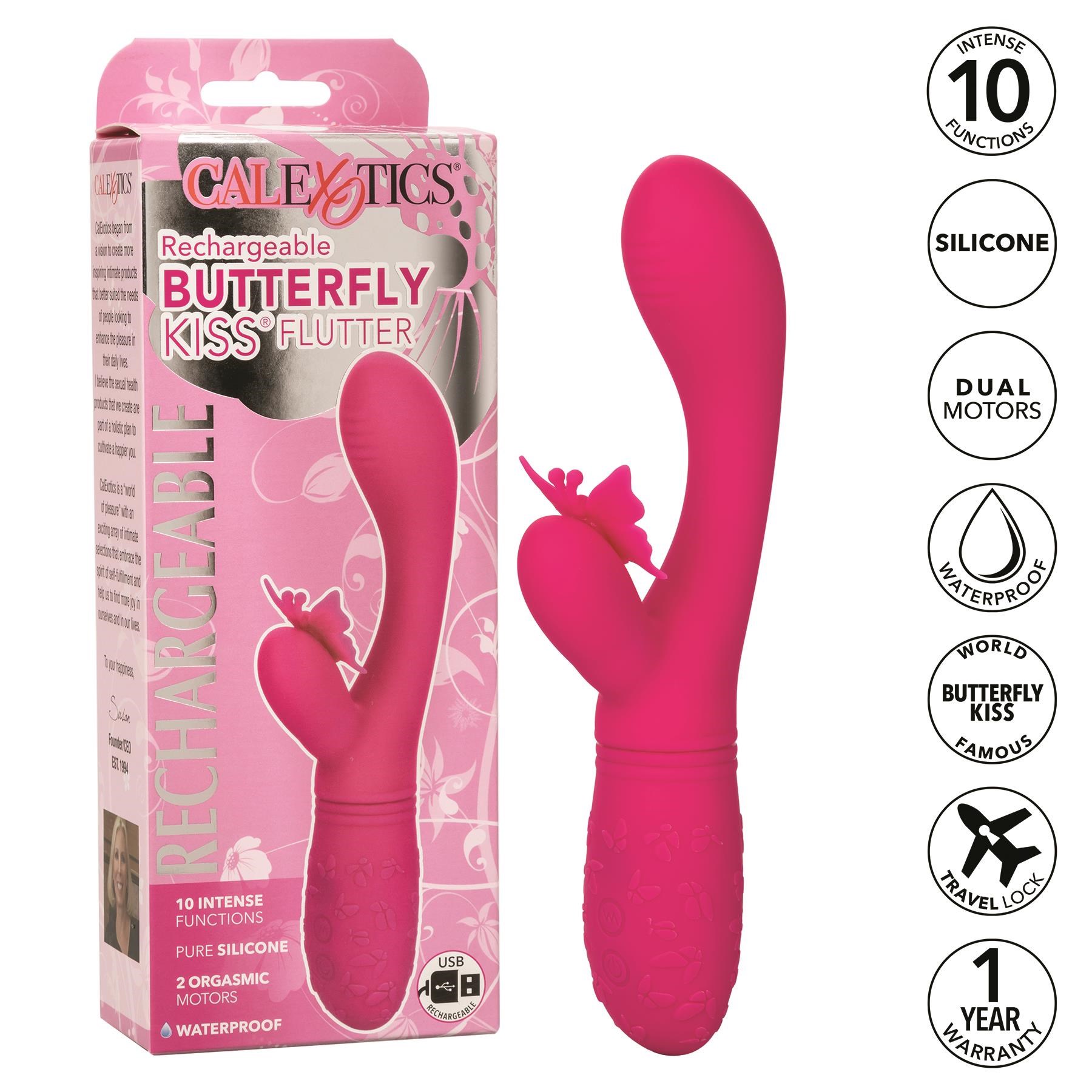 Butterfly Kiss Rechargeable Flutter - Features - Pink