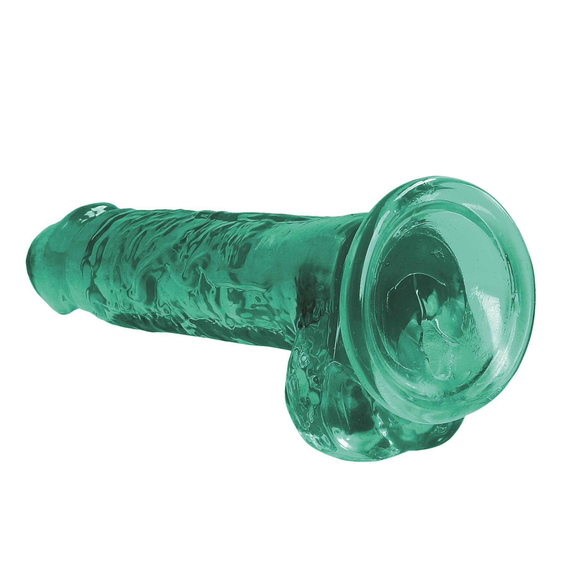 Realrock Realistic Dildo With Balls - 7 Inch - Product Shot Showing Suction Cup
