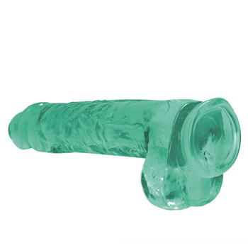 Realrock Realistic Dildo With Balls - 9 Inch - Product Shot Showing Suction Cup