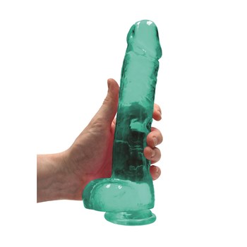 Realrock Realistic Dildo With Balls - 9 Inch - Hand Shot to Show Size