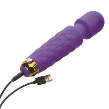 Wild Secrets Bliss Rechargeable Wand Massager - Showing Where Charging Cable is Placed
