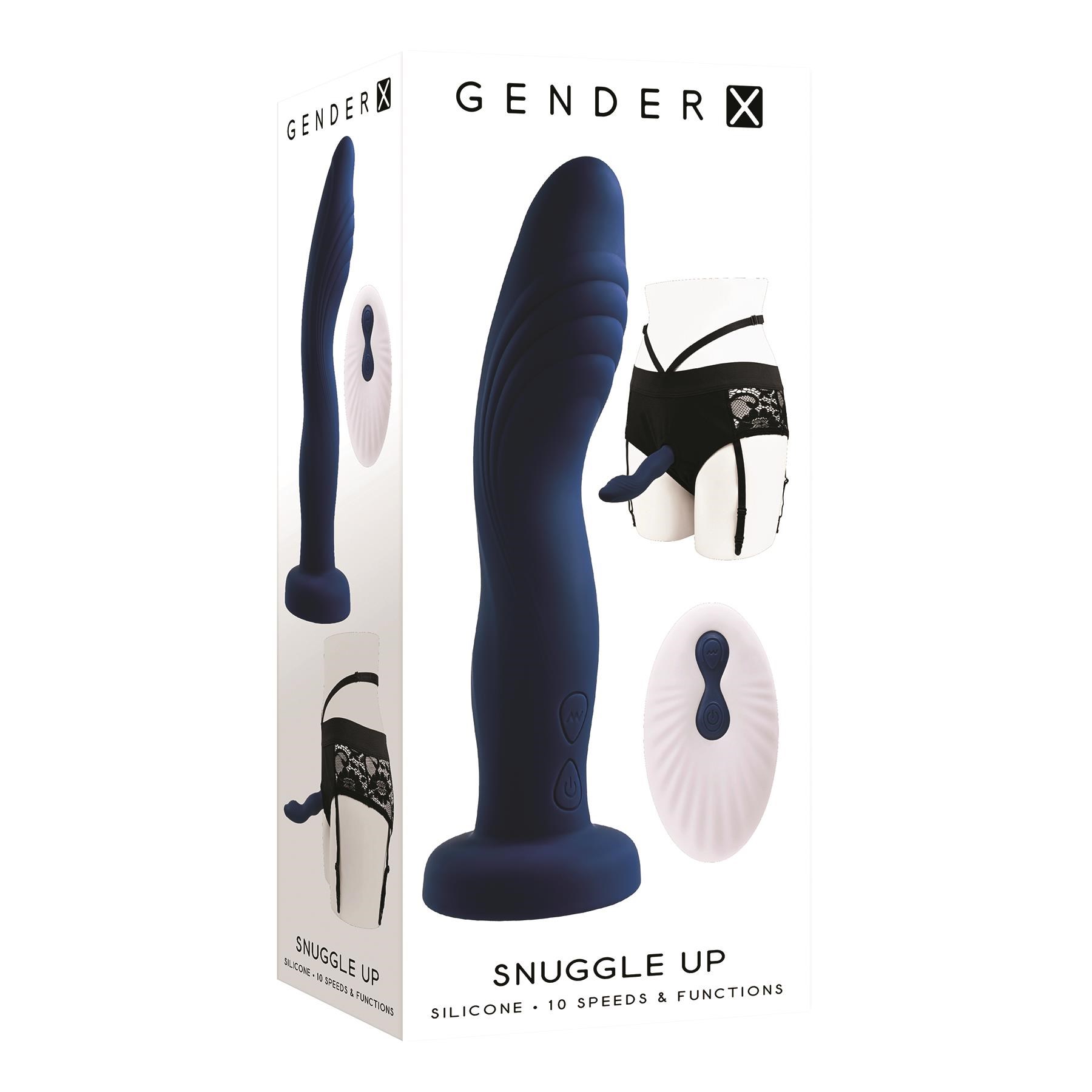 Gender X Snuggle Up Remote Control Dildo and Harness Set - Box Shot