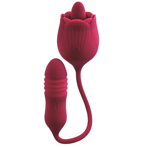 Wild Rose Clitoral Stimulator With Thrusting Bullet - Product Shot #1