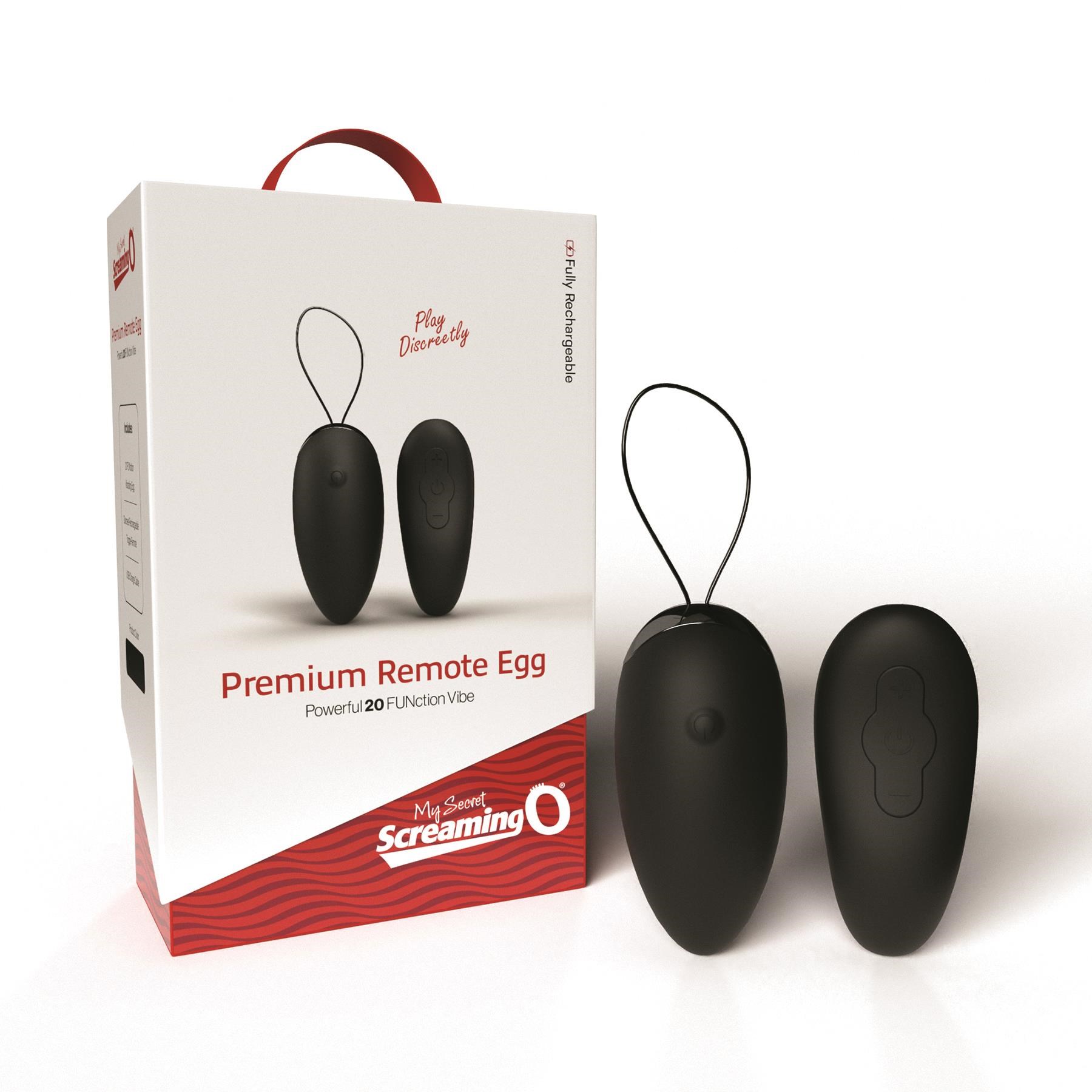 Screaming O Premium Rechargeable Remote Egg - Box and Product