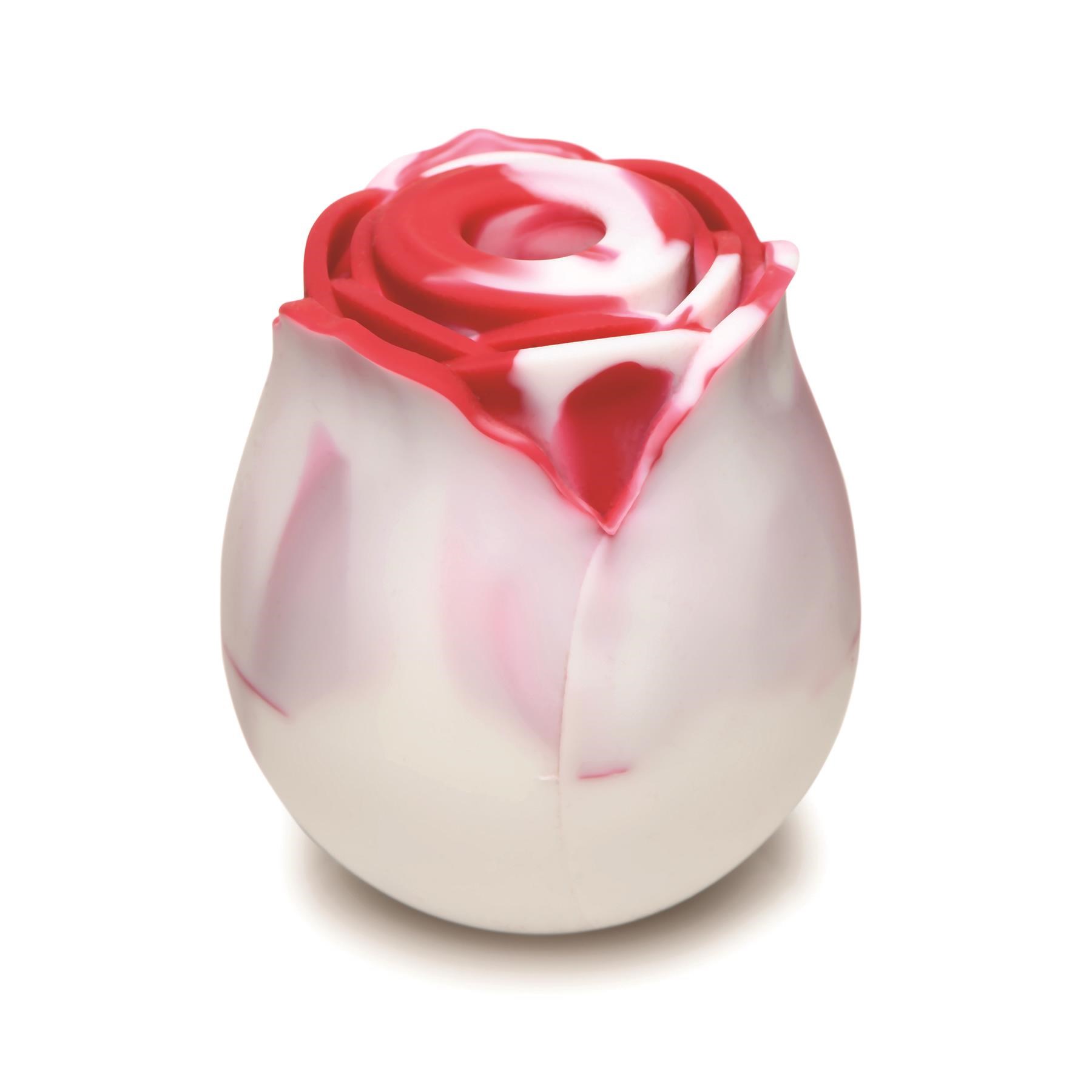 Bloomgasm Rose Lover's Heart Gift Box - Rose Vibrator Shot - Red and White