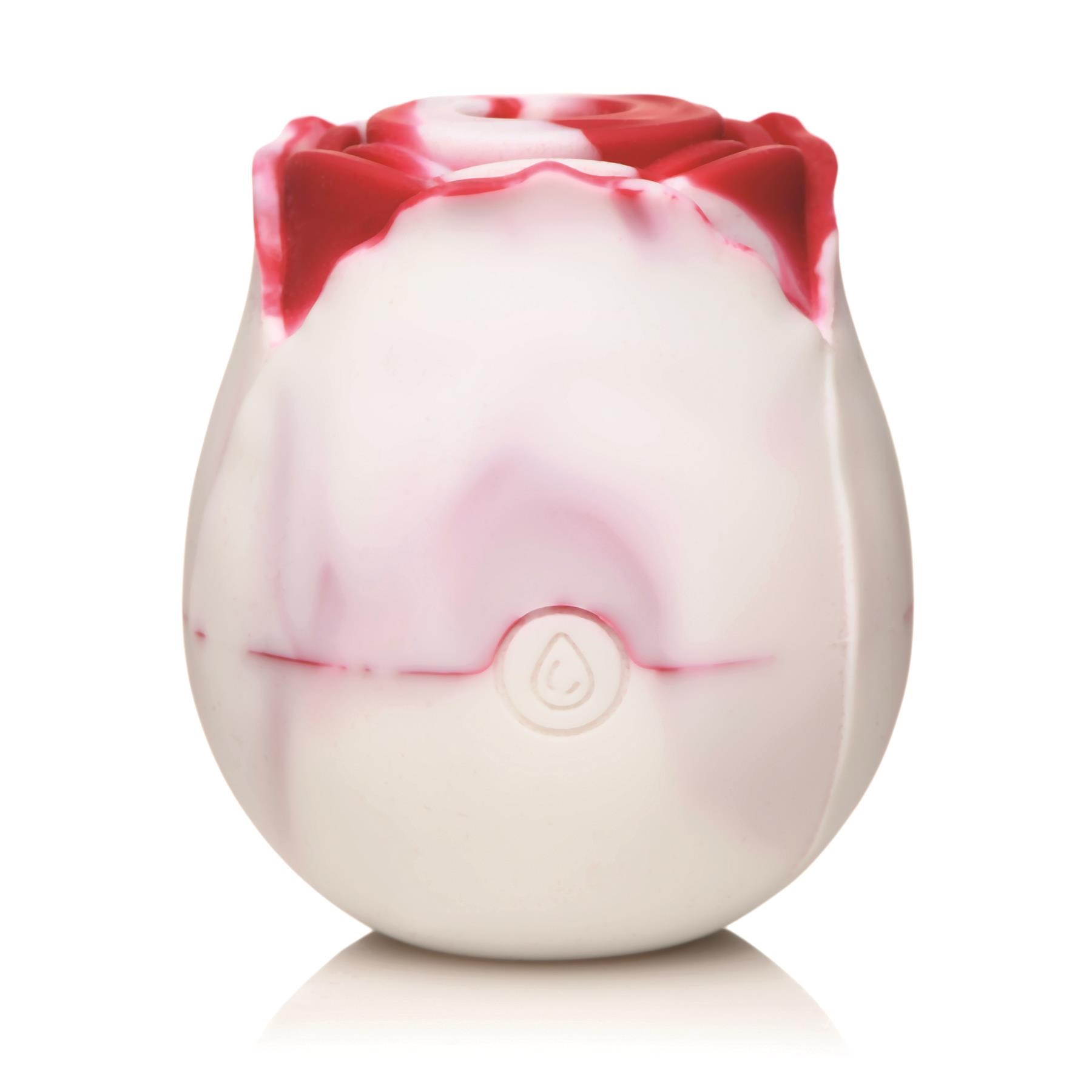 Bloomgasm Rose Lover's Heart Gift Box - Rose Vibrator Shot - Red and White
