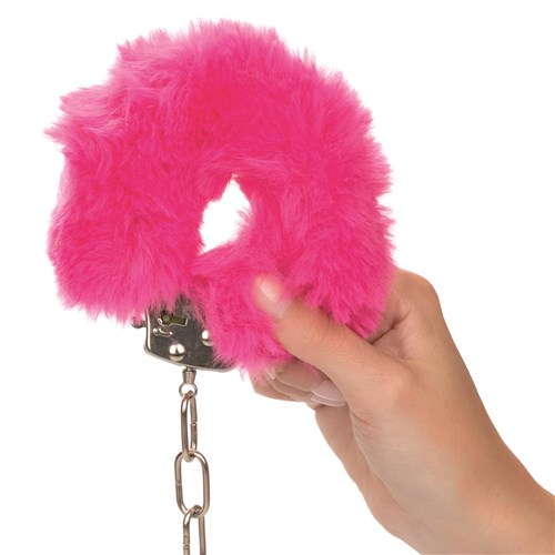 Ultra Furry Cuffs - Hand Shot - Pink