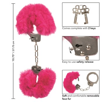 Ultra Furry Cuffs - Dimension and Instructions - Pink