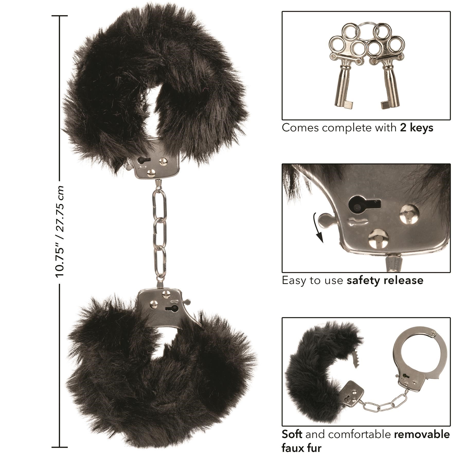 Ultra Furry Cuffs - Dimension and Instructions - Black
