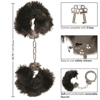Ultra Furry Cuffs - Dimension and Instructions - Black