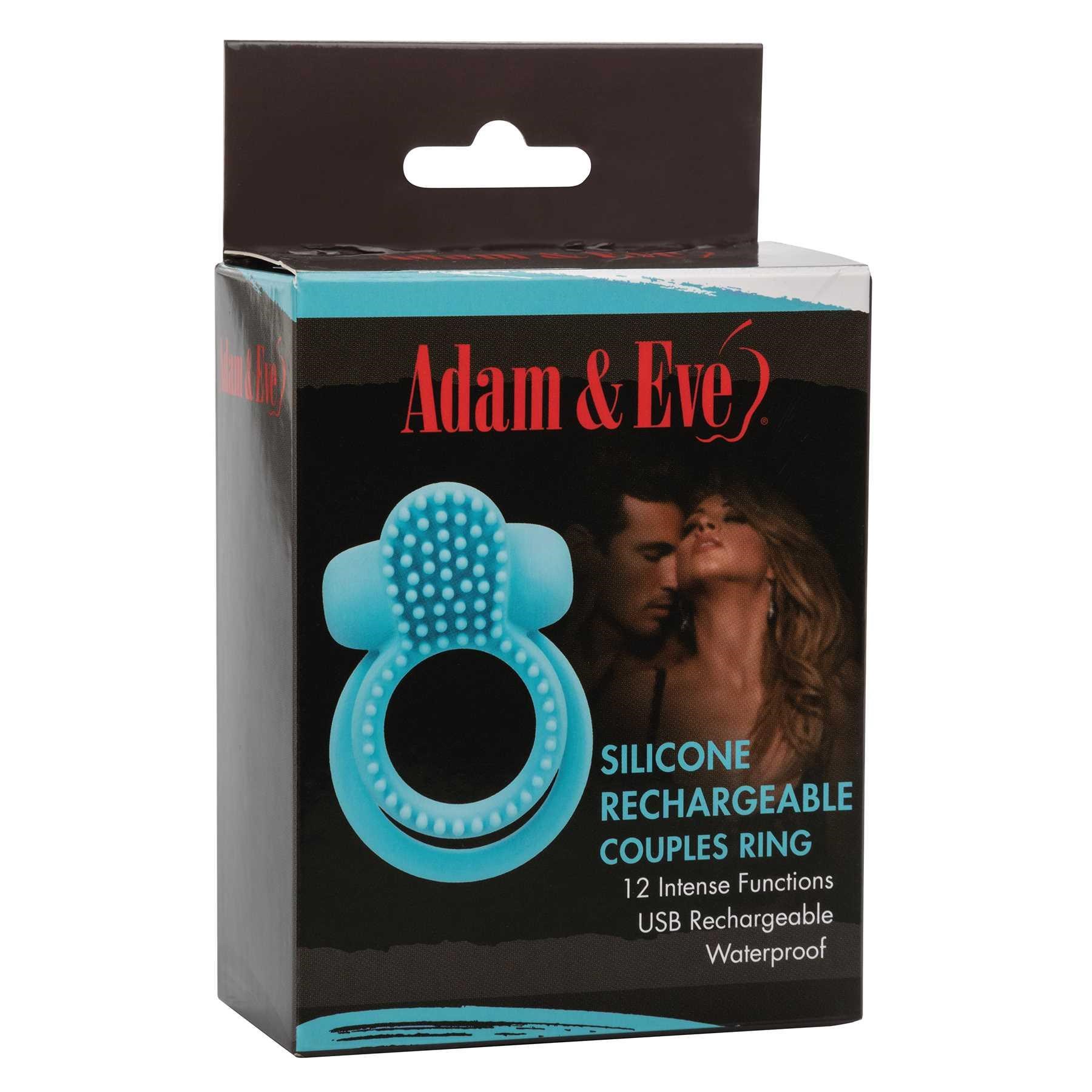Adam & Eve Silicone Couples Enhancer Ring front of box packaging
