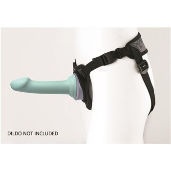 Dillio Platinum Body Dock Harness - Harness to Side - Showing Dildo