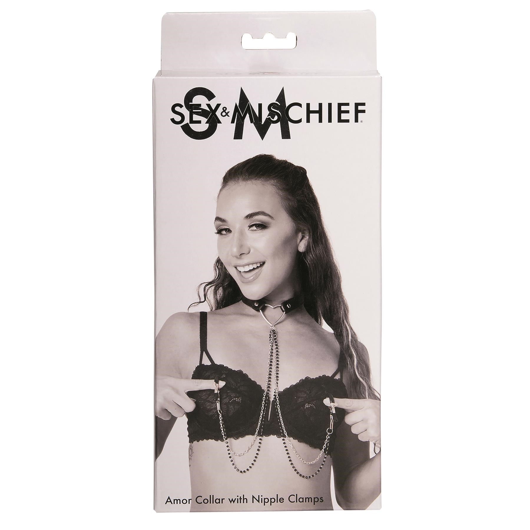 Sex & Mischief Amor Collar With Nipple Clamps - Packaging Shot