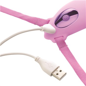 Fantasy For Her Ultimate Butterfly Strap-On - Showing Where Charger Cable is Placed on Vibe