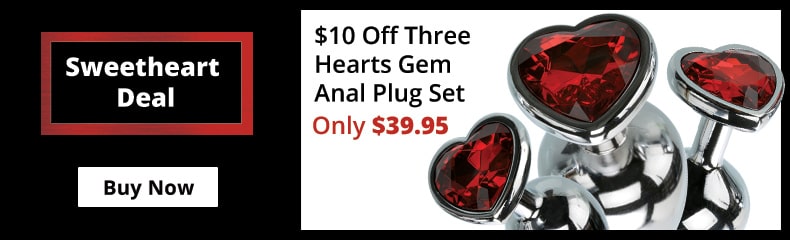 $10 Off 3 Hearts Gem Anal Plug Set!